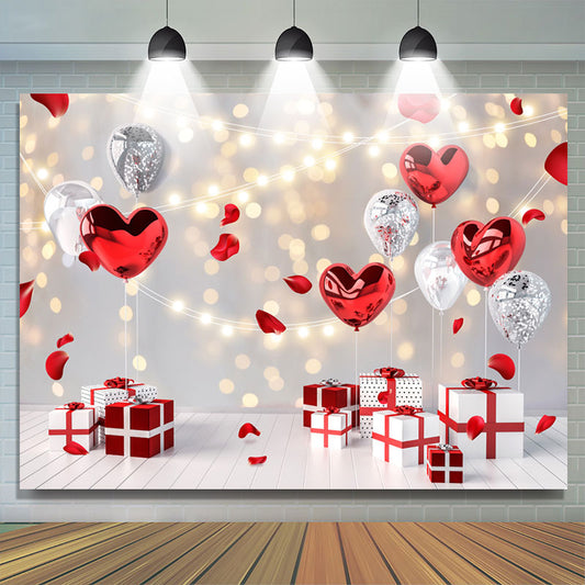 Lofaris Sweet Red Heart Balloon Happy Valetines Day Backdrop