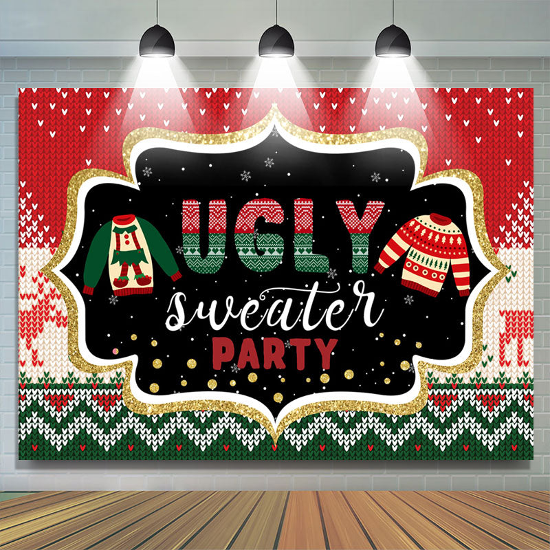 Lofaris Sweet Ugly Sweater Party Them Merry Christmas Backdrop