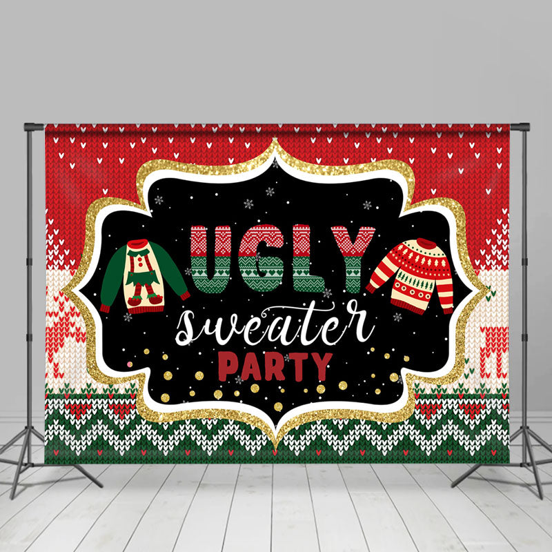 Lofaris Sweet Ugly Sweater Party Them Merry Christmas Backdrop