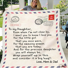Lofaris Sweet Words To My Daughter Letter Blanket for Gift
