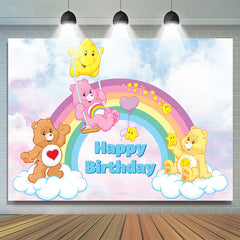 Lofaris Swing Care Bear Rainbow Cloud Birthday Backdrop