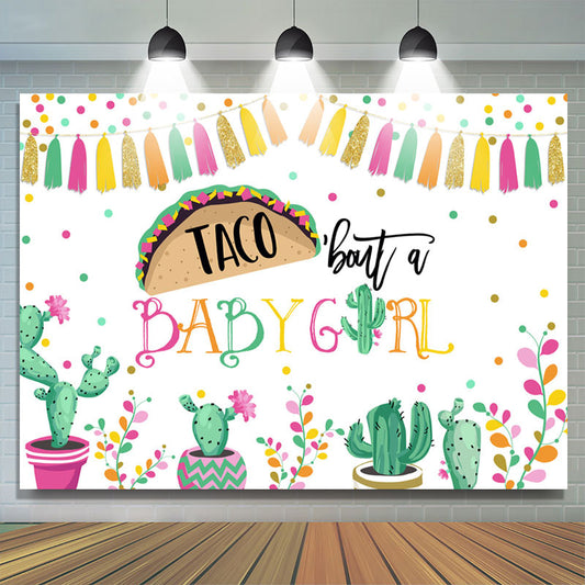 Lofaris Taco Bout A Baby Girl Cactus Fiesta Shower Backdrop