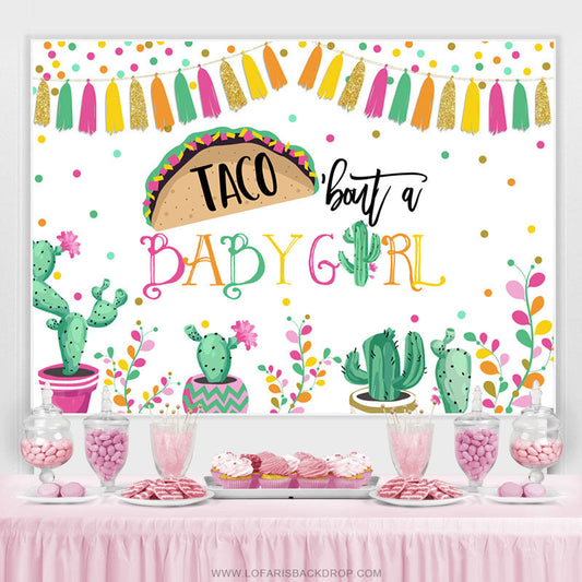 Lofaris Taco Bout A Baby Girl Cactus Fiesta Shower Backdrop