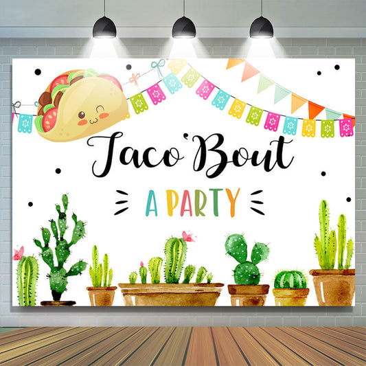 Lofaris Taco Bout A Party Cactus Mexican Fiesta Backdrops