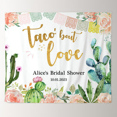 Lofaris Taco Bout Love Cactus and Floral Bridal Shower Backdrop