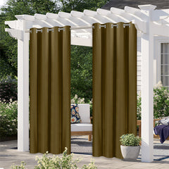 Lofaris Home Decro Pergola Waterproof Grommet Top Outdoor Curtains for Front Porch