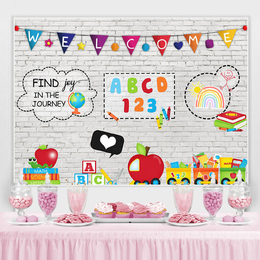 Lofaris Teaching Online Study at Home Welcome Photo Backdrop