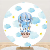 Load image into Gallery viewer, Lofaris Teddy Bear And Air Ballon Round Baby Shower Backdrop