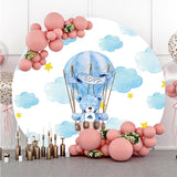 Load image into Gallery viewer, Lofaris Teddy Bear And Air Ballon Round Baby Shower Backdrop