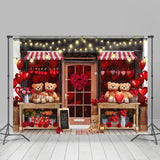 Load image into Gallery viewer, Lofaris Teddy Bear And Love Store Happy Valentines Backdrop