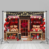 Load image into Gallery viewer, Lofaris Teddy Bear And Love Store Happy Valentines Backdrop