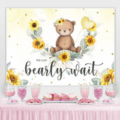 Lofaris Teddy Bear And Sunflower Baby Shower Backdrop For Girl
