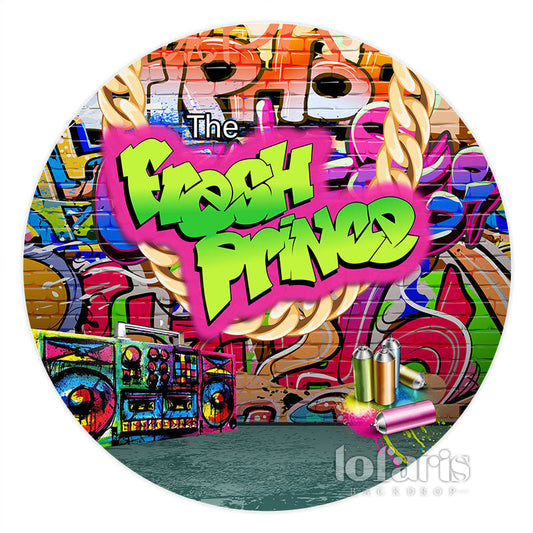 Lofaris The Fresh Prince Radio Theme Baby Shower Round Backdrop