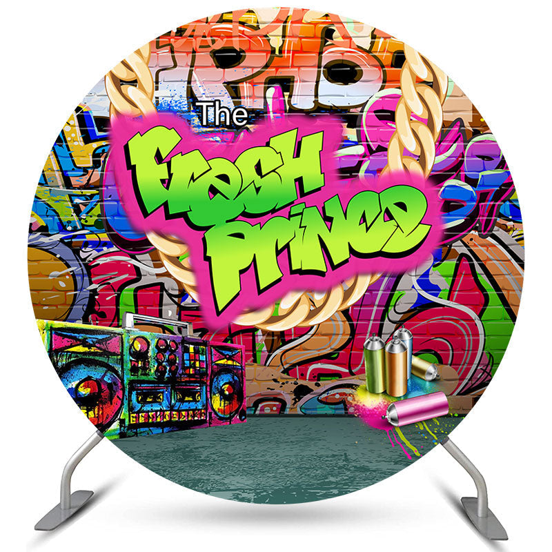 Lofaris The Fresh Prince Radio Theme Baby Shower Round Backdrop