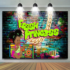 Lofaris The Fresh Princess Colorful Brick Baby Shower Backdrop