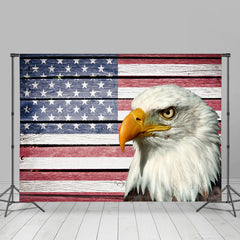 Lofaris The US Flag Wood And Eagle Happy Independence Backdrop