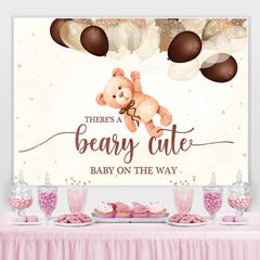 Lofaris Theres A Beary Cute Baby on the Way Shower Backdrop