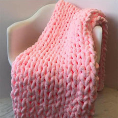 Lofaris Pink Handmade Super Warm And Soft Chunky Knit Blanket
