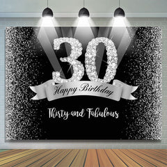Lofaris Thirty and Fabulous Silver Bokeh 30th Birthday Backdrop