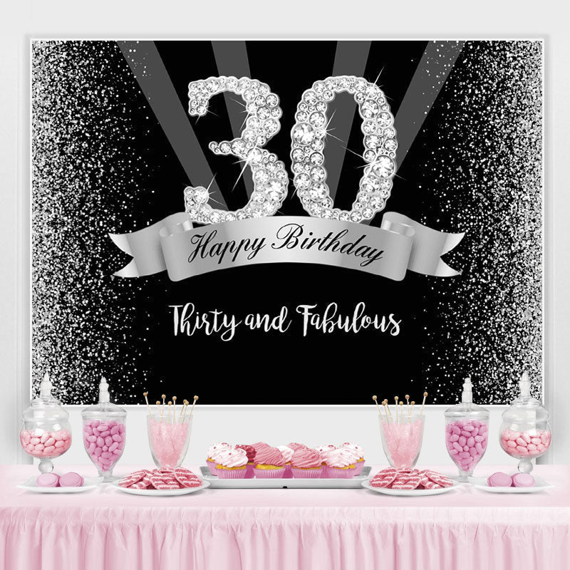 Thirty and Fabulous Silver Bokeh 30th Birthday Backdrop – Lofaris