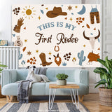 Load image into Gallery viewer, Lofaris This Is My First Redeo Cowboy Happy Birthday Backdrop