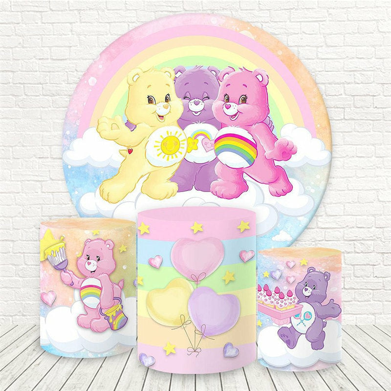 Lofaris Three Bears Rainbow Circle Birthday Backdrop Kit