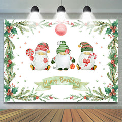Lofaris Three Lovely Santas Christmas themed Birthday Backdrop