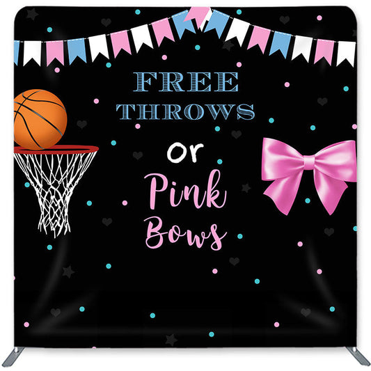 Lofaris Throws And Pink Bows Double-Sided Backdrop for Baby Shower