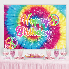 Tie Dye Birthday Party Backdrop 60s Hippie Themed Happy - Temu