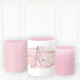 Load image into Gallery viewer, Lofaris Toe Shoes Glitter Plinth Cover Pink And White Cylinder