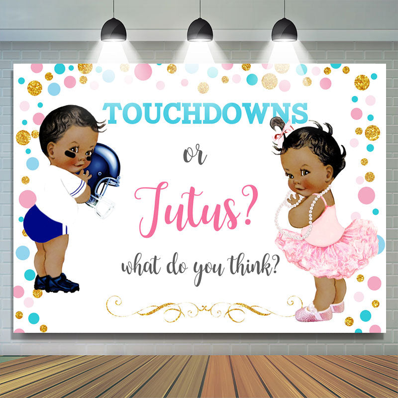 Lofaris Touchdowns Or Jutus White Baby Shower Backdrop For Twins