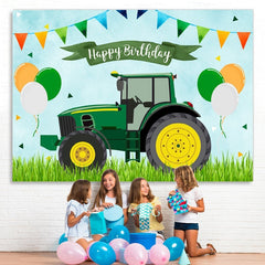 Lofaris Tractor Theme Birthday Photoshoot Backdrop for Boy
