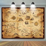Load image into Gallery viewer, Lofaris Treature Map Kraft Paper Pirate Party Adventure Backdrop For Kids