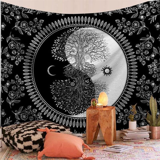 Lofaris Tree Of Life Moon Divination Family Wall Tapestry