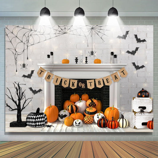 Lofaris Trick Or Treat Halloween Pumpkin Theme Baby Shower Backdrop