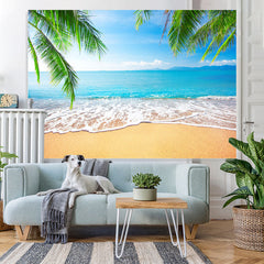 Lofaris Tropical Beach Palm Trees Photo backdrop for Summer