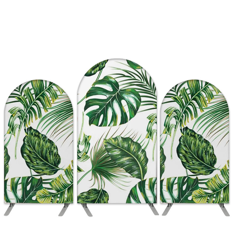 Lofaris Tropical Green Leaves Summer Birthday Arch Backdrop Kit