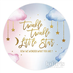 Lofaris Twinkle Glitter Cloud Star Round Baby Shower Backdrop