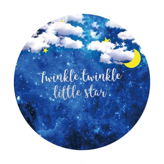 Lofaris Twinkle Star Blue Starry Sky Baby Shower Round Backdrops