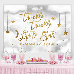 Lofaris Twinkle Star Cloud Sky Theme Happy Birthday Backdrop