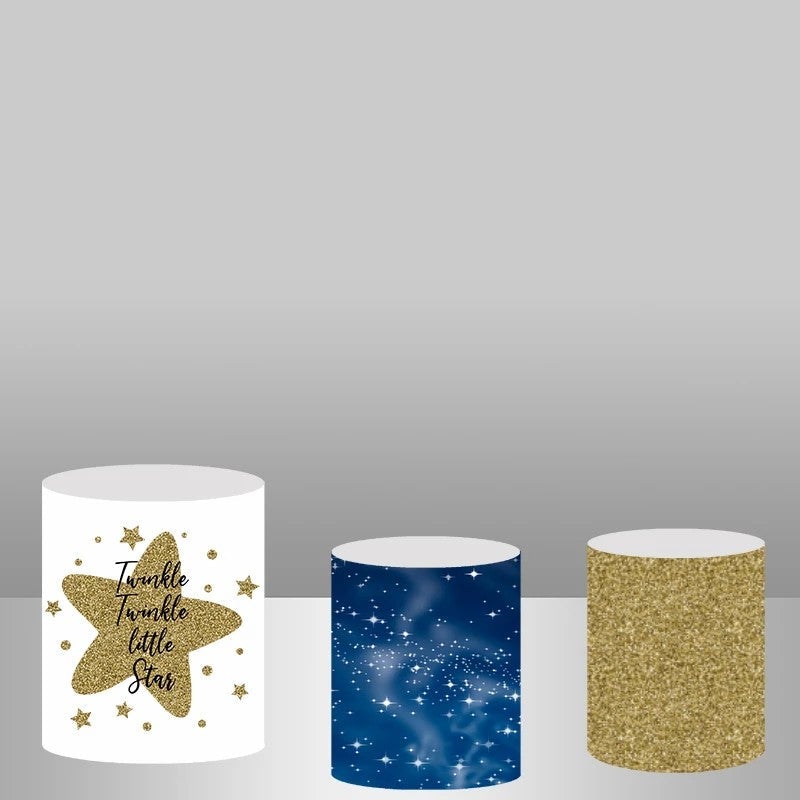 Lofaris Twinkle Star Themed Backdrop Plinth Cylinder Cover Kit