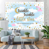 Load image into Gallery viewer, Lofaris Twinkle Little Star Glitter Baby Shower Backrop