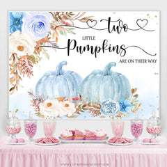 Lofaris Two Pumpkins Are On Their Way Twins Baby Shower Backdrop