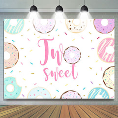Lofaris Two Sweet Donut themed Happy 2Rd Birthday Backdrop