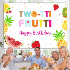 Lofaris Twotti Frutti Watercolor Fruits Girls Birthday Backdrop
