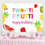 Load image into Gallery viewer, Lofaris Twotti Frutti Watercolor Fruits Girls Birthday Backdrop