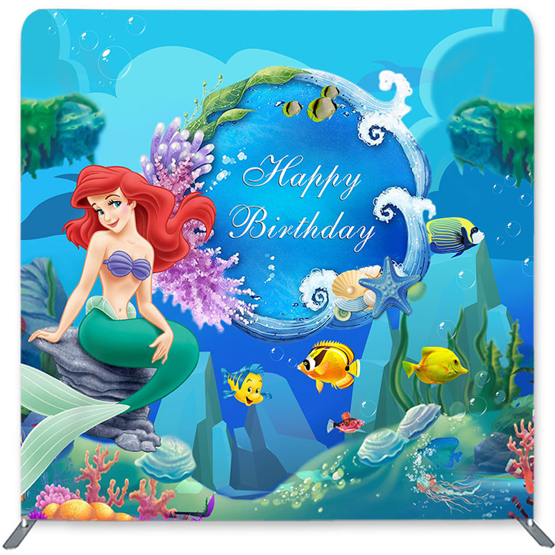 Lofaris Under The Sea Mermaid Double-Sided Backdrop for Birthday
