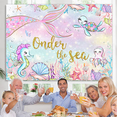 Lofaris Under The Sea Mermaid Happy Birthday Backdrop For Girls