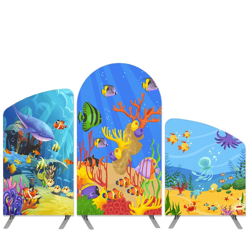 Lofaris Under The Sea Theme Cartoon Arch Backdrop Kit