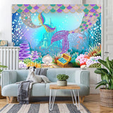 Load image into Gallery viewer, Lofaris Undersea Castle Color Scales Party Photoshoot Backdrop